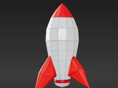 Low-Poly Rocket Free low-poly 3D model