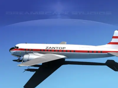 Douglas DC-7C Zantop 3D model