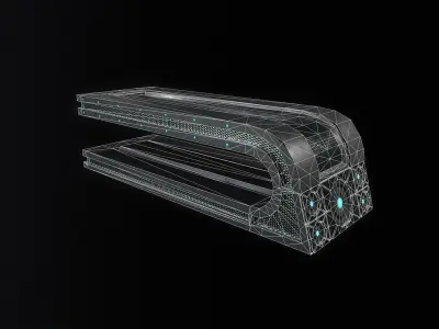 Sci-fi table desk type 1 Low-poly 3D model