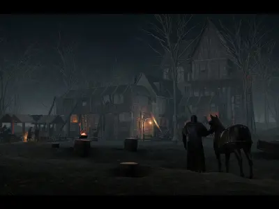 Dark Medieval Environment Megapack Low-poly 3D model