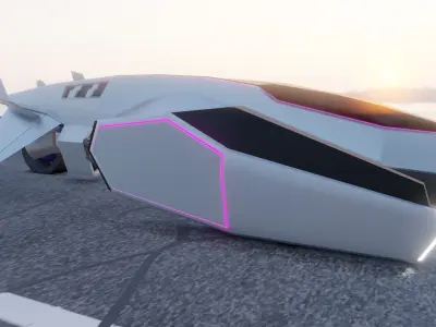 Scifi Consept Car 3D Model Low-poly 3D model