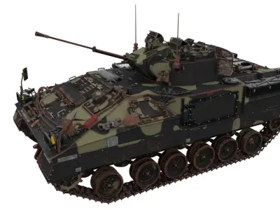 4K MCV 80 warrior Tracked Mechanised Combat Vehicle in Arnold Low-poly 3D model