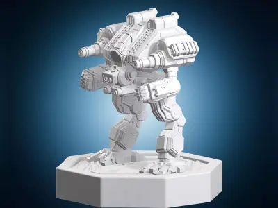 Bipedal Combat Mech Miniature 3D print model