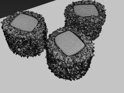 Hosomaki 3 fish sushi 3D model