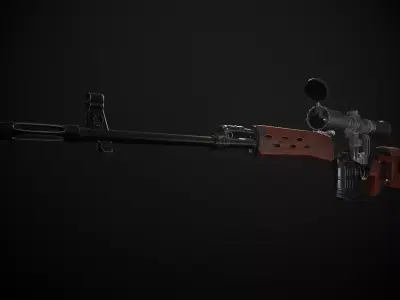 Dragunov Sniper Rifle Low-poly 3D model