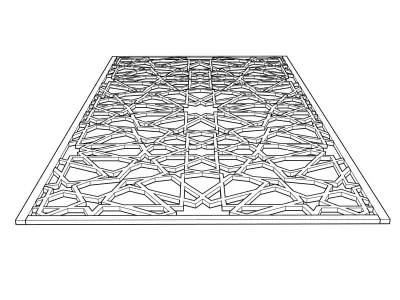 Gold Morrocan Pattern Decorative Panel Free 3D model