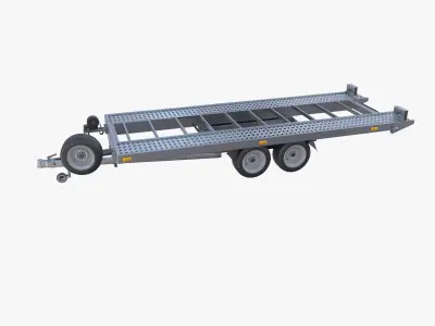 Car trailer v1 Low-poly 3D model