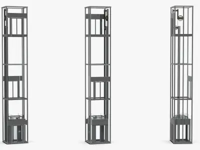 Panoramic Glass Elevator 3D model