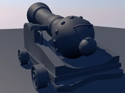 Cannon Free low-poly 3D model