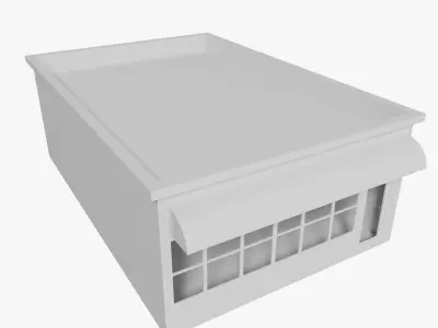 Store building with windows 3D model