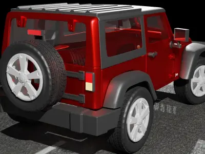 2010 Jeep wrangler 3D model Low-poly 3D model