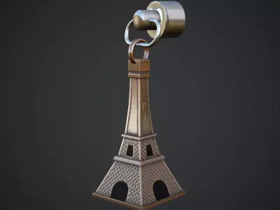 Eiffel Tower Weapon Charm - Low Poly Game Ready Low-poly 3D model