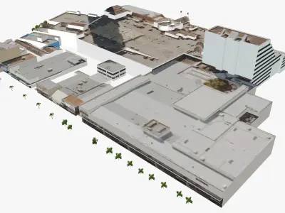 Seabank Building and Australian Fair Building Low-poly 3D model