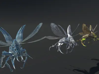 Flying Beetle6 Low-poly 3D model