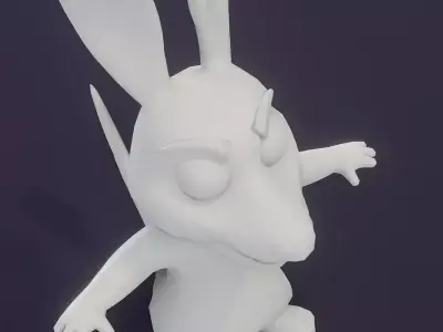 Cartoon Kangaroo Rigged Base Mesh 3D Model Free 3D model