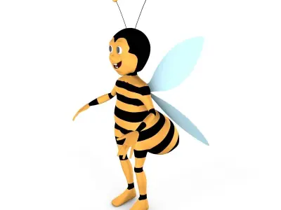 Bee Rigged Character Low-poly 3D model