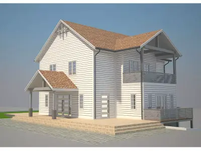 Cottage House 1 Low-poly 3D model