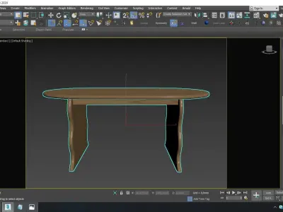 Wave Hardwood Oval Dining Table Free low-poly 3D model