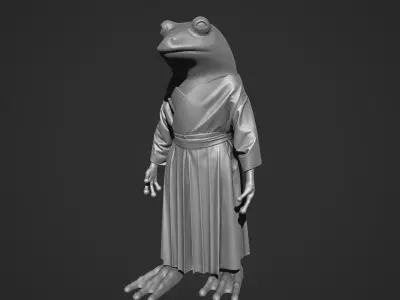 Frog in kimono Free 3D print model