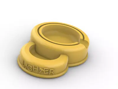 ashtray with a place for lighter 3D print model