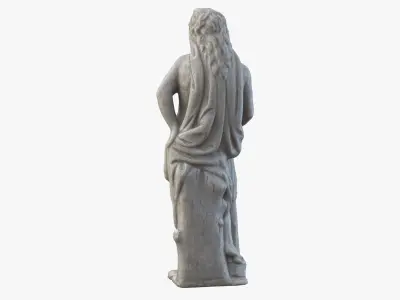 Hercules with Lion Skin Garden Statue 3D model