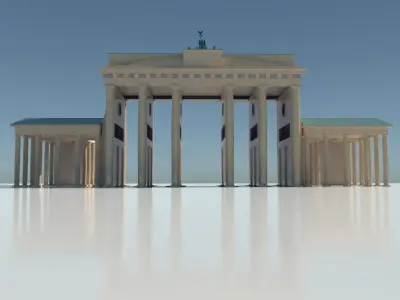Brandenburg Gate Berlin Low-poly 3D model
