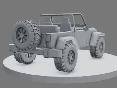 wrangler jeep Low-poly 3D model