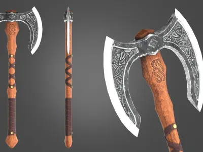 Double Axe Free low-poly 3D model
