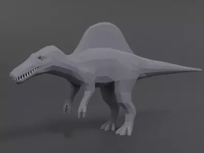 Low Poly Cartoon Spinosaurus Dinosaur Low-poly 3D model