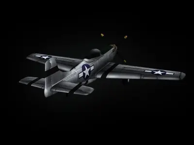 P-51 Mustang Low-poly 3D model