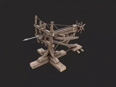 Medieval Siege Ballista Launcher 2 Low-poly 3D model