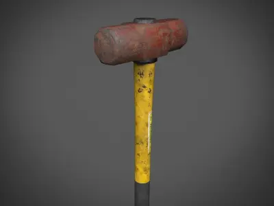 Apocalyptic Sledgehammer - PBR and Game Ready Low-poly 3D model