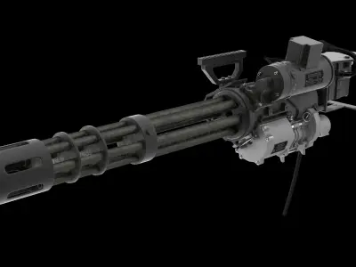 M134 Minigun Dirt Low-poly 3D model