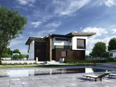 Private modern home 3D model