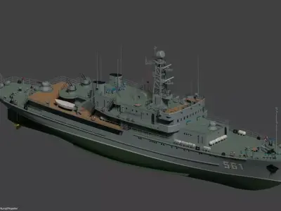 East Germany training ship S-61 NATO Moma class 3D model