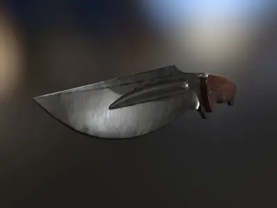 Low Poly model of Knife with wooden handle PBR Low-poly 3D model Low-poly 3D model