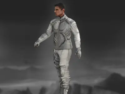 Tom Cruise from Oblivion Low-poly 3D model