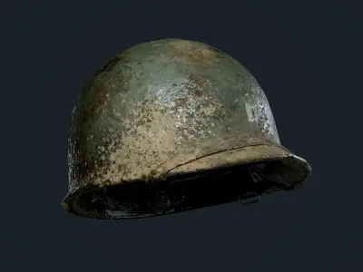 WW2 American Soldier Military Helmet Game Ready Low-poly 3D model