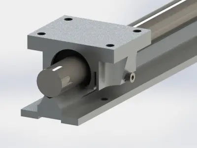 SBR20 Linear Supported Rail for CNC Free 3D model
