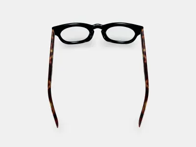 Kimball Eyeglasses in Jet Black with Brioche Tortoise 3D model