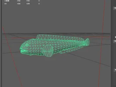 Wolffish Low-poly 3D model