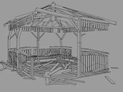 Public Furniture Low-poly 3D model