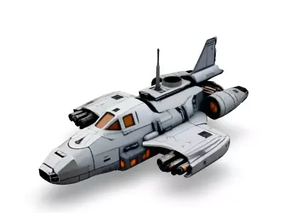 Scifi Fighter Spaceship 3D Model Low-poly 3D model