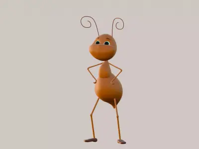 Ant character 3D model in cartoon style 3D model