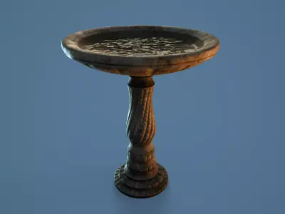 Birthbath bird bath Low-poly 3D model