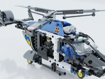 Lego Helicopter UA AIR FORCE 3D model