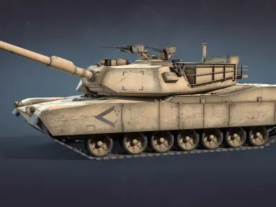 M1A1 Abrams MBT Low-Poly Low-poly 3D model