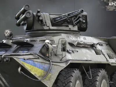 APC-3DA Ukrainian army  Low-poly 3D model