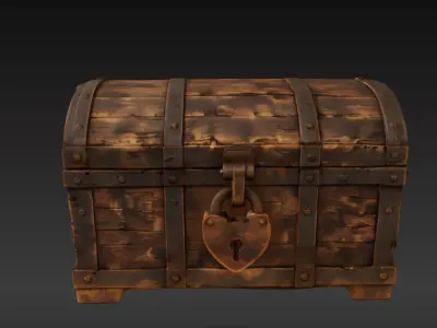 retro antique chest 3D model
