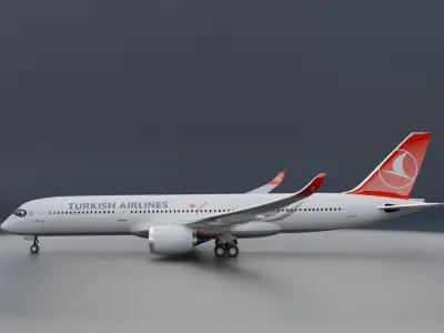Airbus A350-900 XWB Turkish Airways Livery 3D model